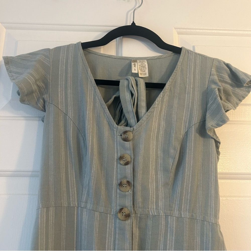 Japna A-Line Flutter Sleeve Button Front Mini Dre… - image 7